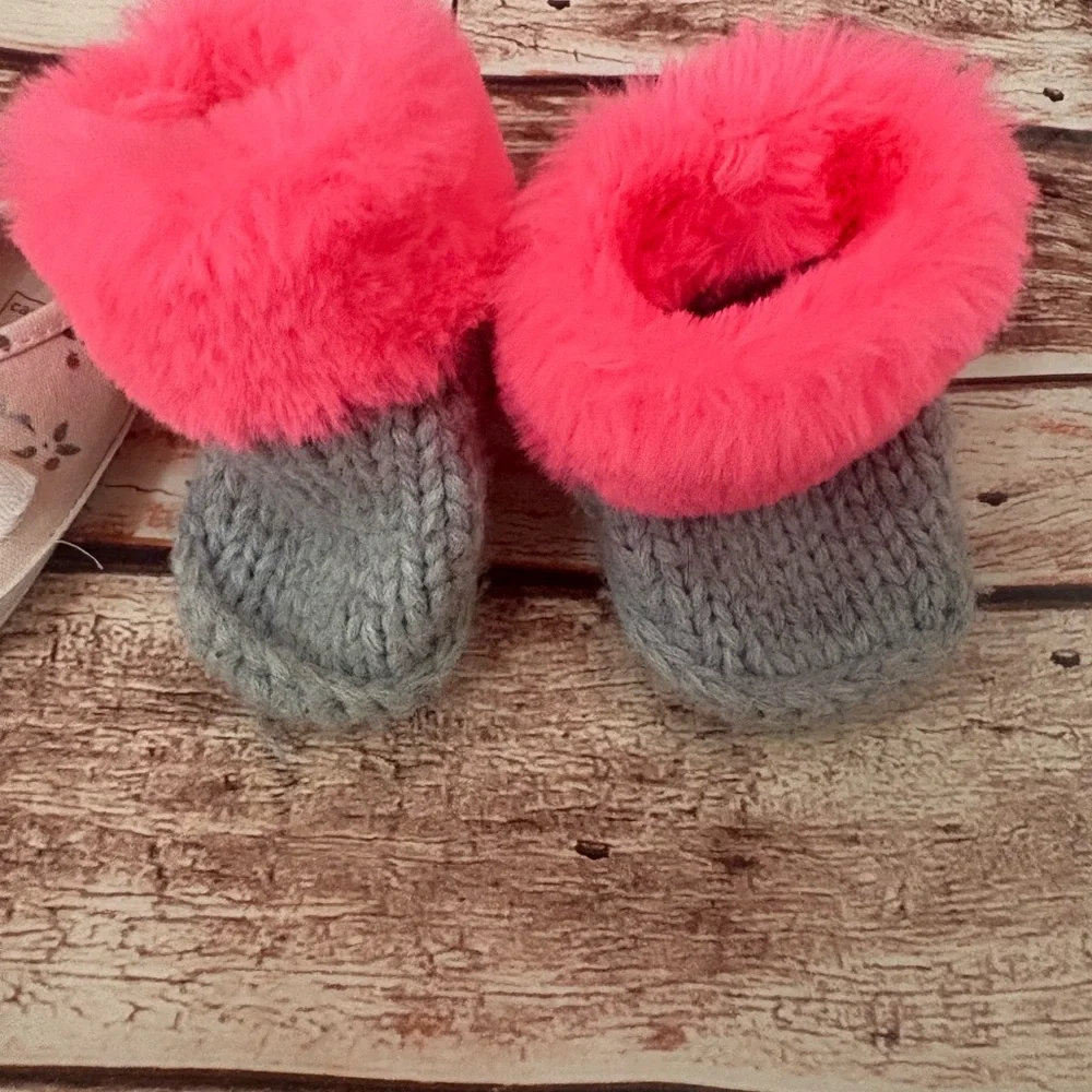 Carter's Pink and Gray Baby Shoes Set